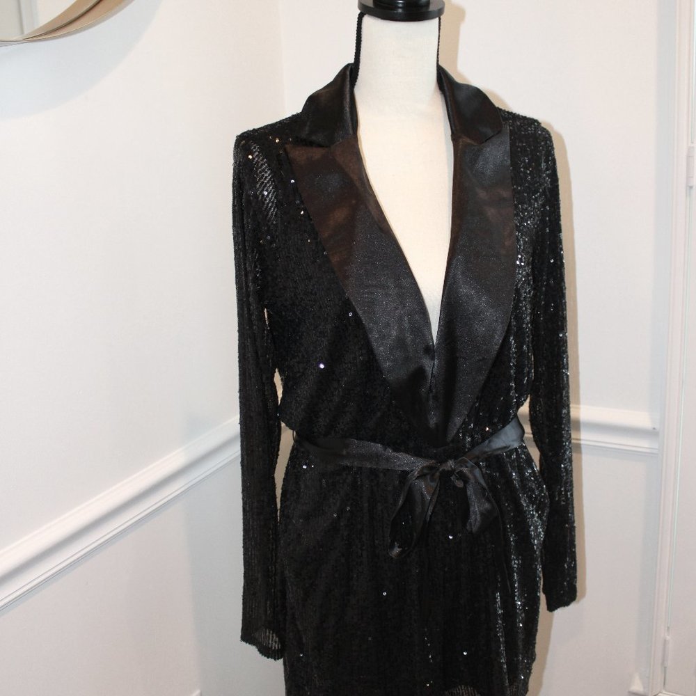 VENUS long sleeve, black, sequined jumper.